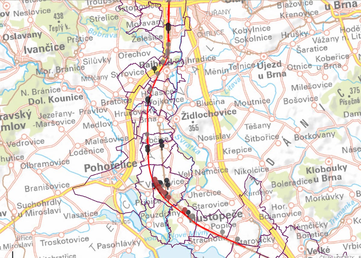 Trasa VRT Modřice - Šakvice